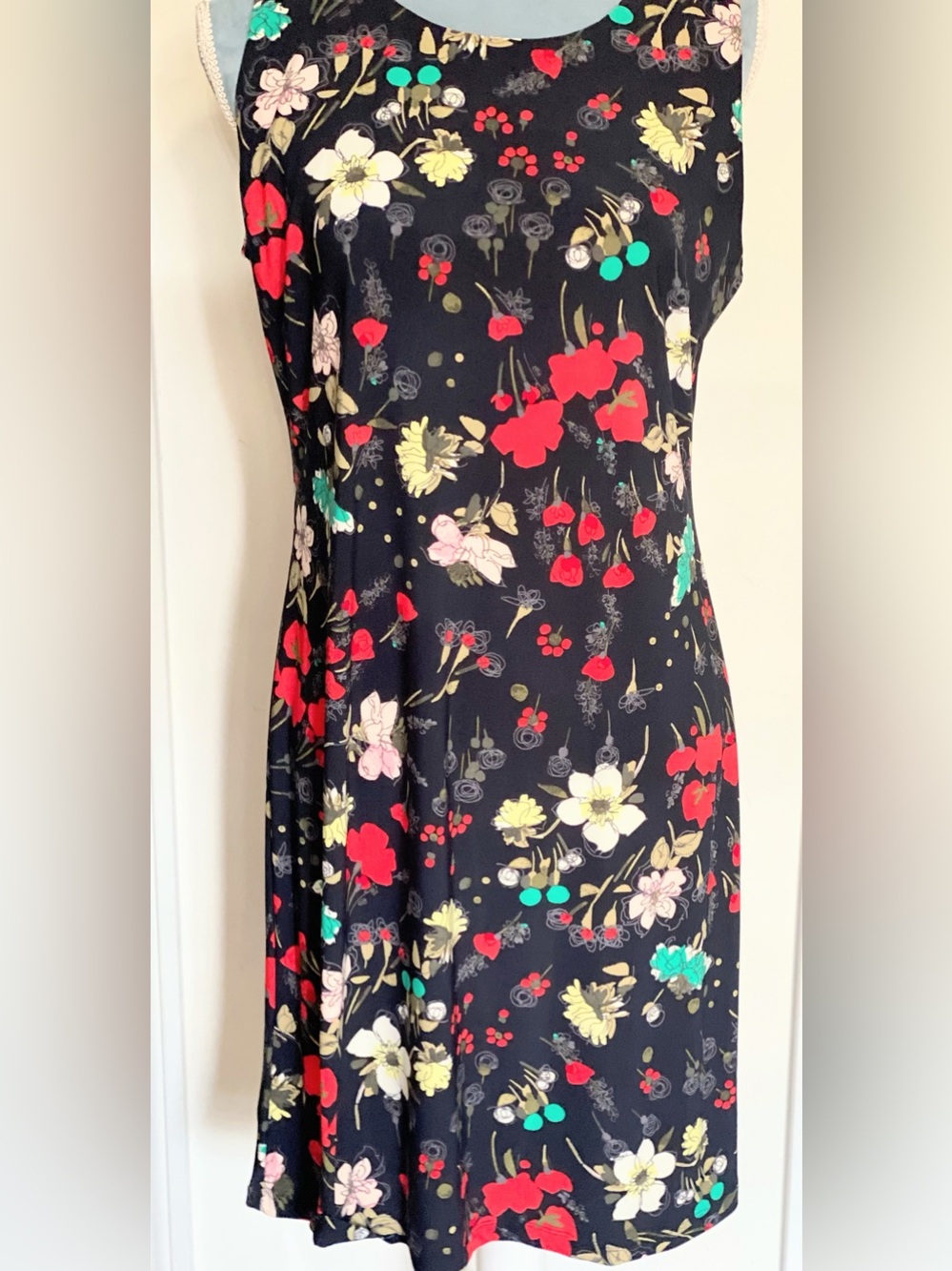 Tommy Hilfiger Navy Floral Sleeveless Mini Dress - Red, White, Green, Teal